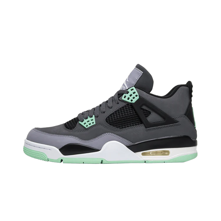 Air Jordan 4 Retro Green Glow, Dark Grey/Green Glow-Cement Grey-Black (308497-033)