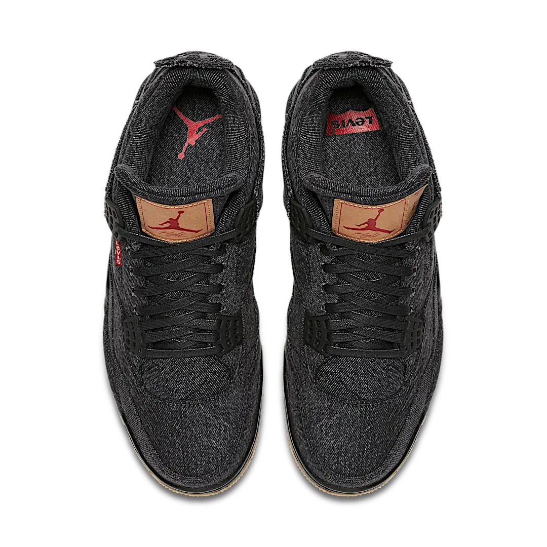 Air Jordan 4 Retro Levi's Black (Levi's Tag), Black/Black-Black (AO2571-001)