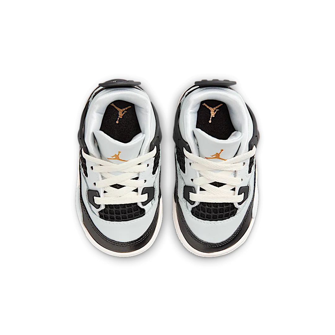 Air Jordan 4 Retro Platinum Gold (TD), Pure Platinum/Metallic Gold/Black/Sail (FZ8584-070)
