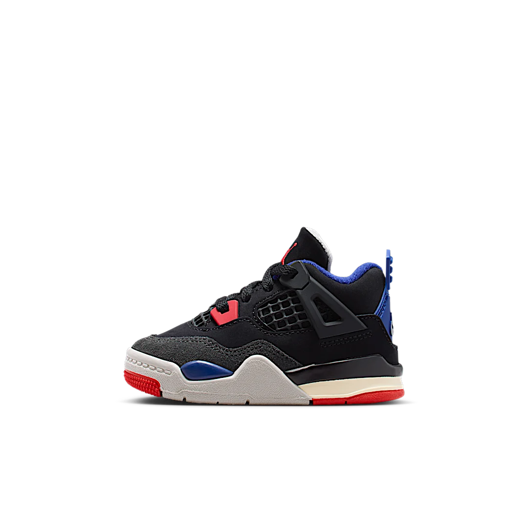 Air Jordan 4 Retro Rare Air (TD), Black/Fire Red/Deep Royal Blue/Dark Smoke Grey/Tech Grey (IB4387-003)
