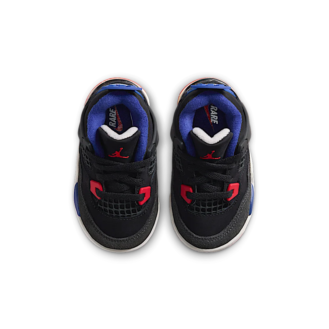 Air Jordan 4 Retro Rare Air (TD), Black/Fire Red/Deep Royal Blue/Dark Smoke Grey/Tech Grey (IB4387-003)