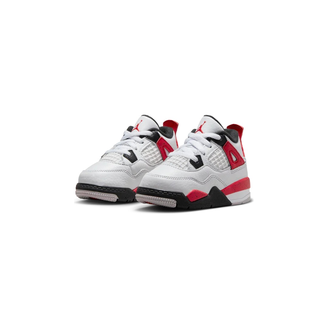 Air Jordan 4 Retro Red Cement (TD), White/Fire Red/Black/Neutral Grey (BQ7670-161)