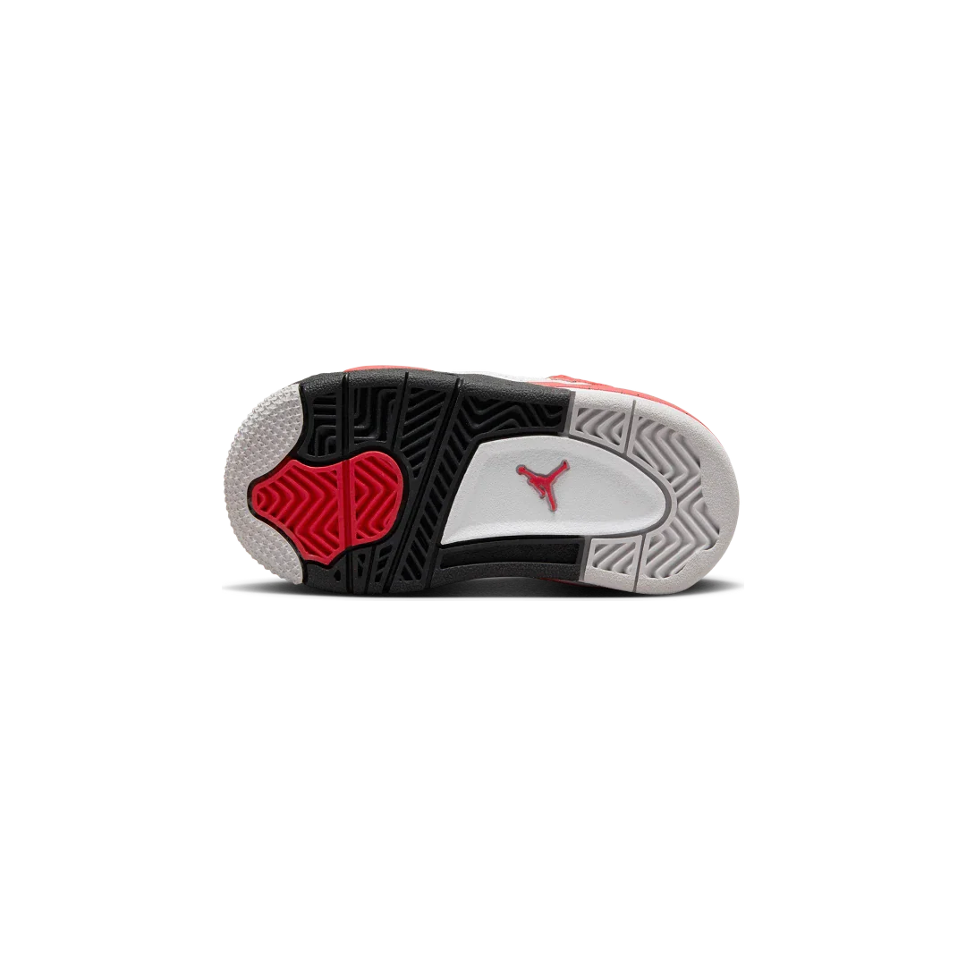 Air Jordan 4 Retro Red Cement (TD), White/Fire Red/Black/Neutral Grey (BQ7670-161)