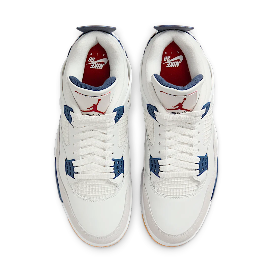 Air Jordan 4 Retro SB Navy, Summit White/White/Navy/Neutral Grey/Gum Yellow/Varsity Red (DR5415-100)