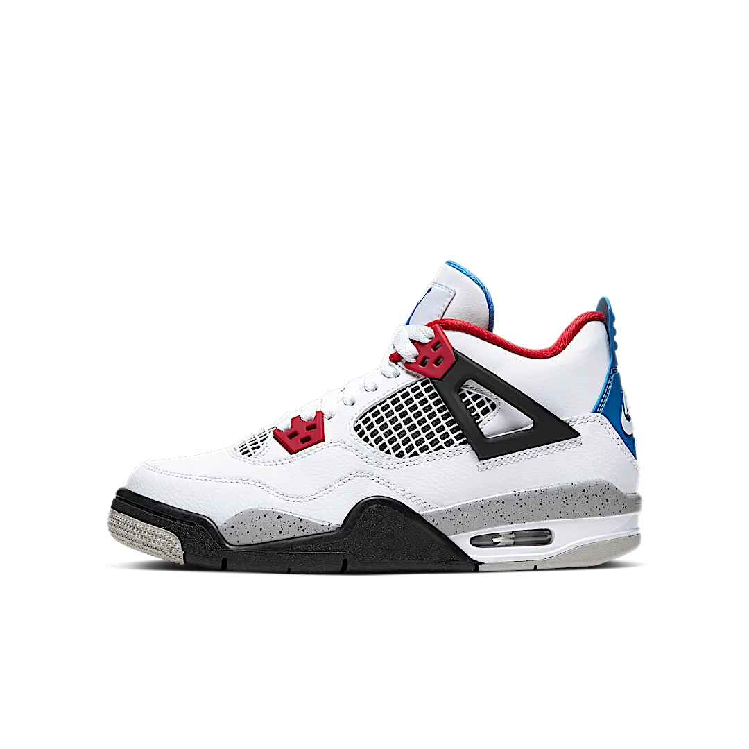 Air Jordan 4 Retro What The, White/Military Blue-Fire Red-Black-Cement Grey (408452-146)