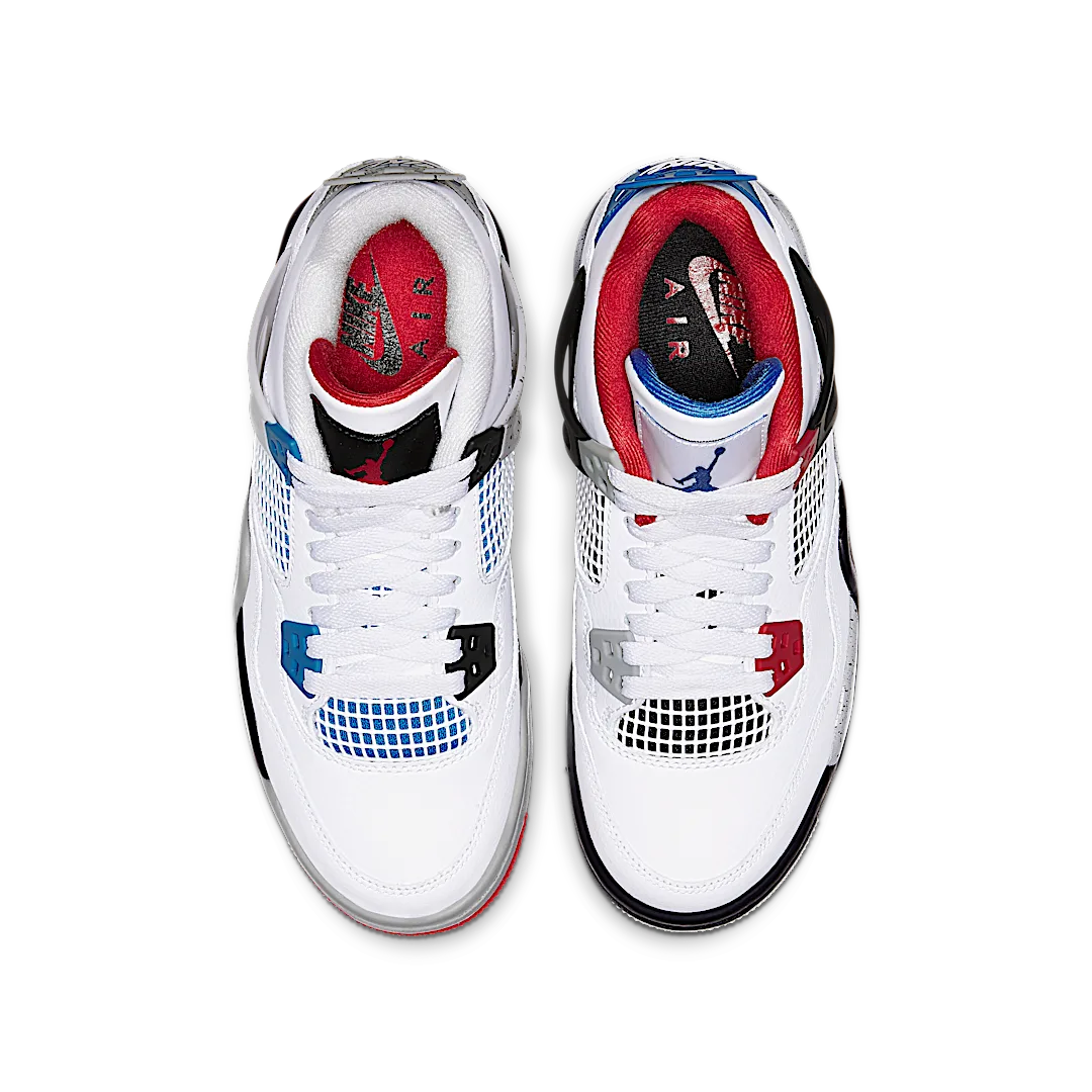 Air Jordan 4 Retro What The, White/Military Blue-Fire Red-Black-Cement Grey (408452-146)