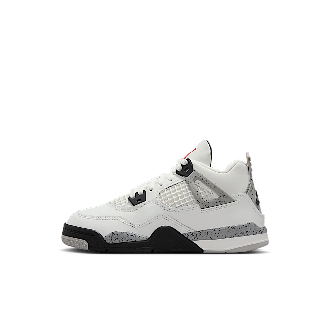 Air Jordan 4 Retro White Cement (2025) (PS), Summit White/Fire Red-Tech Grey-Black (IB4388-100)