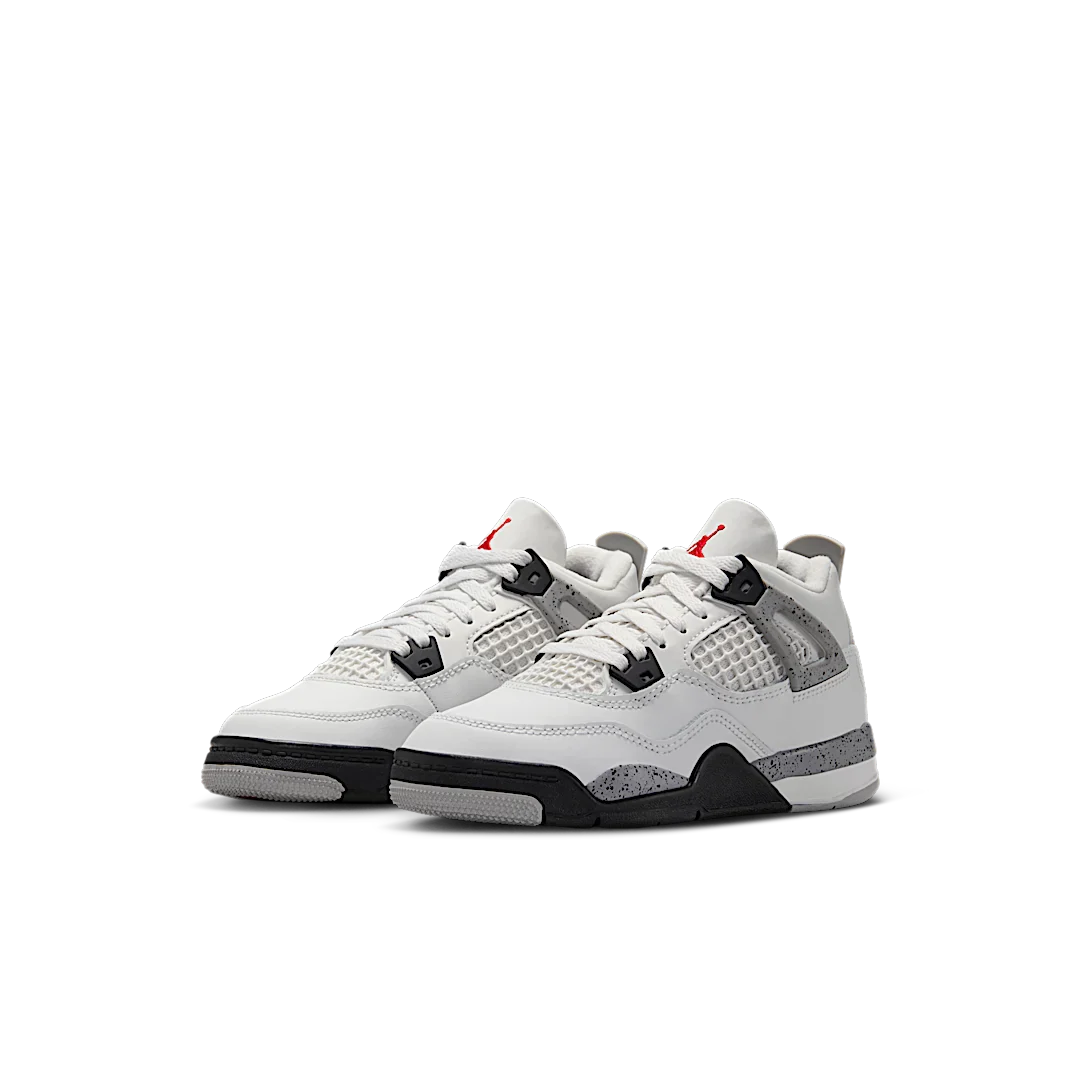 Air Jordan 4 Retro White Cement (2025) (PS), Summit White/Fire Red-Tech Grey-Black (IB4388-100)