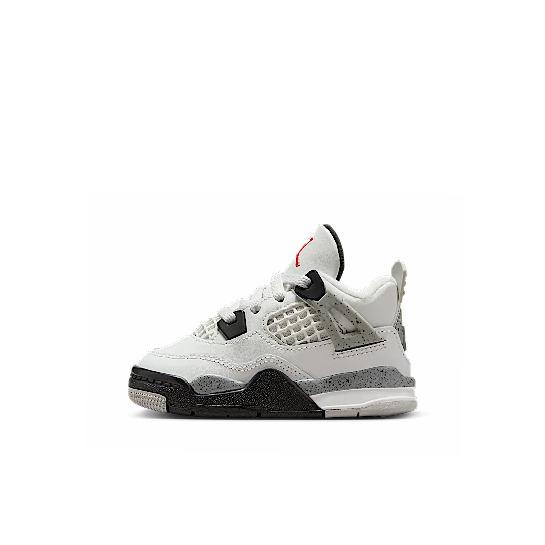 Air Jordan 4 Retro White Cement (2025) (TD), Summit White/Fire Red-Tech Grey-Black (IB4387-100)