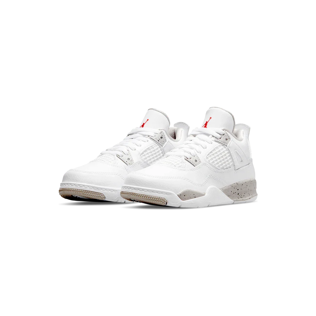 Air Jordan 4 Retro White Oreo (2021) (PS), White/Tech Grey-Black-Fire Red (BQ7669-100)