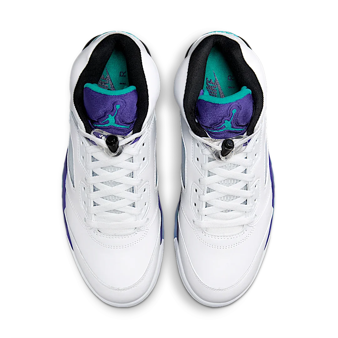 Air Jordan 5 Retro Grape (2025), White/Grape Ice-New Emerald (HQ7978-100)