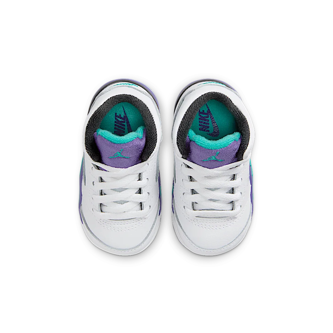 Air Jordan 5 Retro Grape (2025) (TD), White/Grape Ice-New Emerald (HQ7981-100)