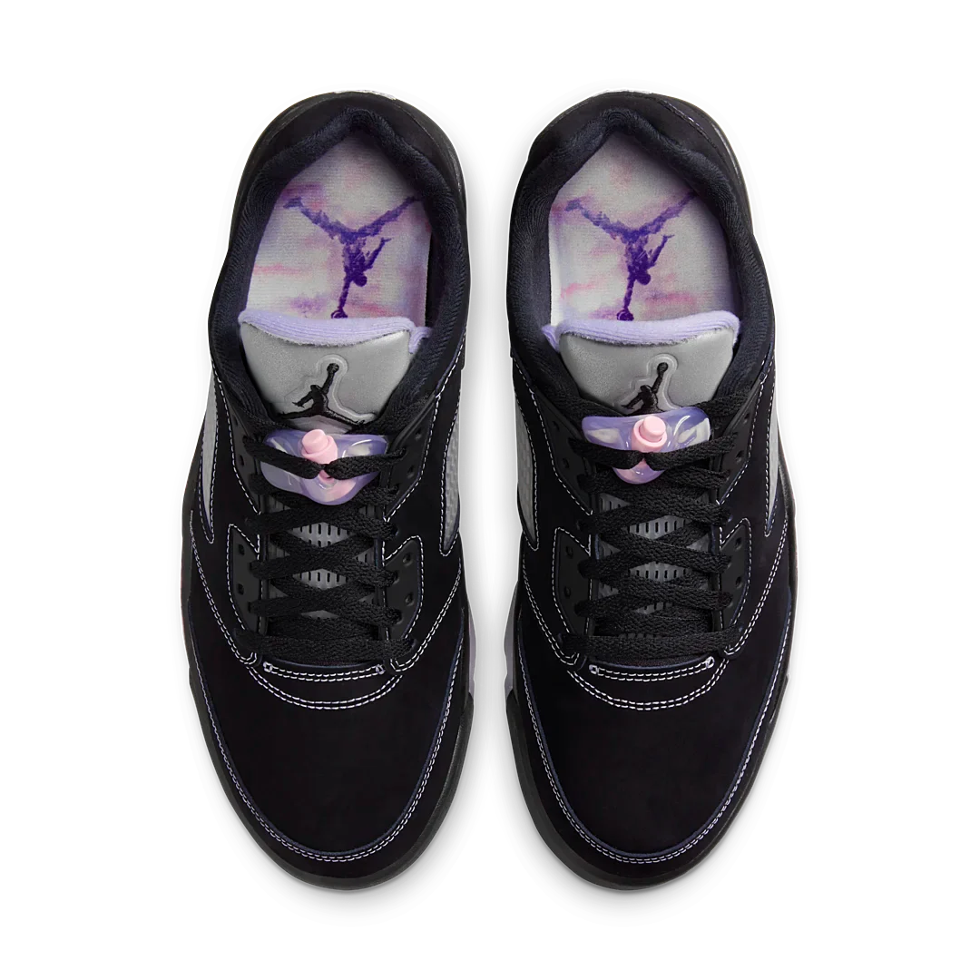 Air Jordan 5 Retro Low Dongdan, Black/White-Lilac Ice-Pink Rise (DX4355-015)