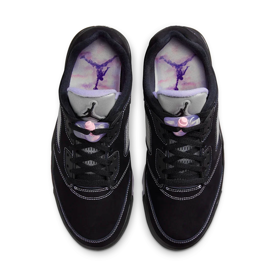 Air Jordan 5 Retro Low Dongdan, Black/White-Lilac Ice-Pink Rise (DX4355-015)