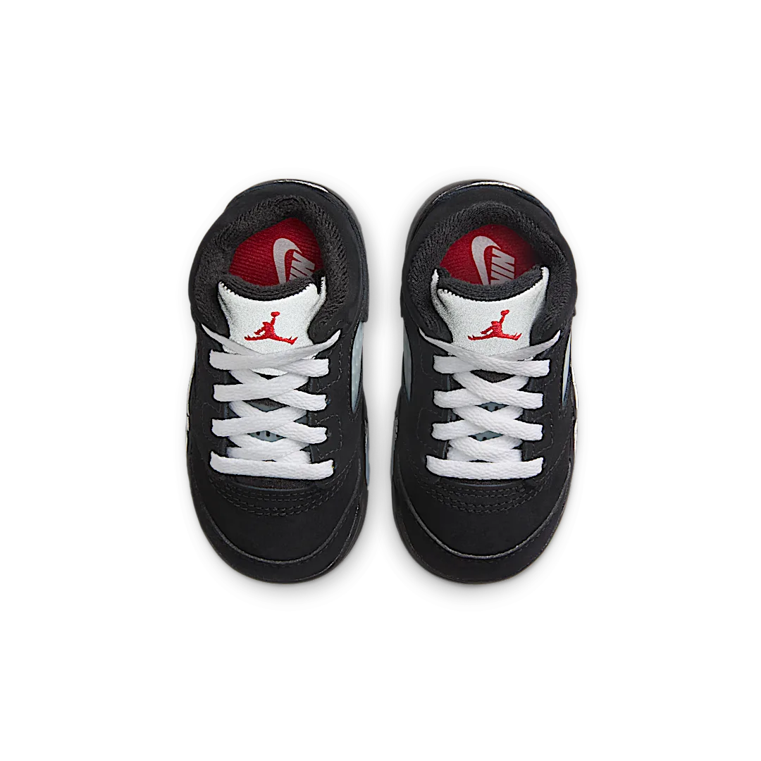 Air Jordan 5 Retro OG Black Metallic Reimagined (TD), Black/White-Metallic Silver-Fire Red (HF3977-001)