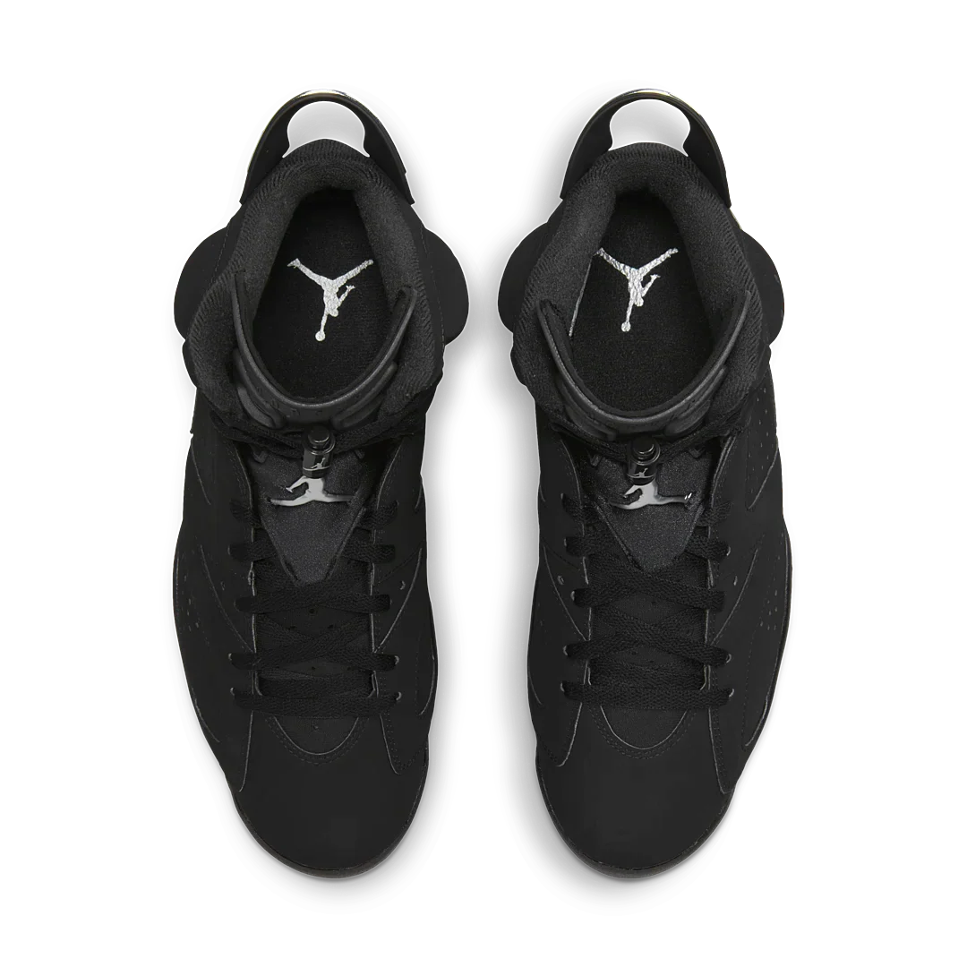 Air Jordan 6 Retro Chrome, Black/Black/Metallic Silver (DX2836-001 / DX2835-001)