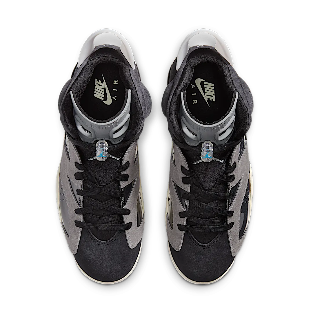 Air Jordan 6 Retro Tech Chrome, Black/Light Smoke Grey-Sail-Chrome (CK6635-001)