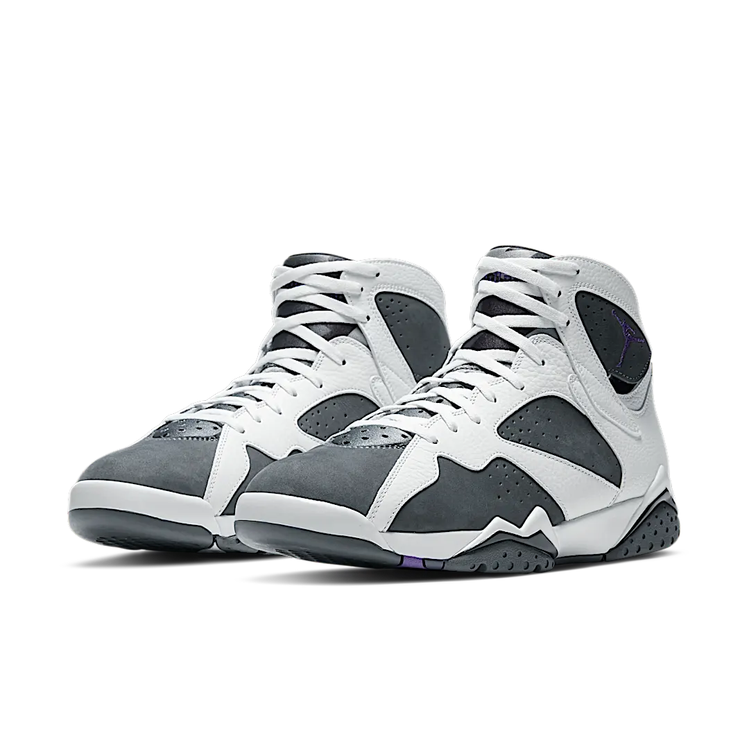 Air Jordan 7 Retro Flint (2021), White/Flint Grey-Black-Varsity Purple (CU9307-100)