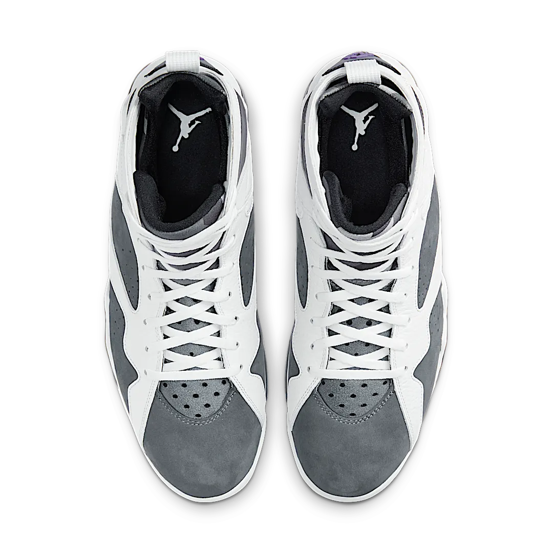 Air Jordan 7 Retro Flint (2021), White/Flint Grey-Black-Varsity Purple (CU9307-100)