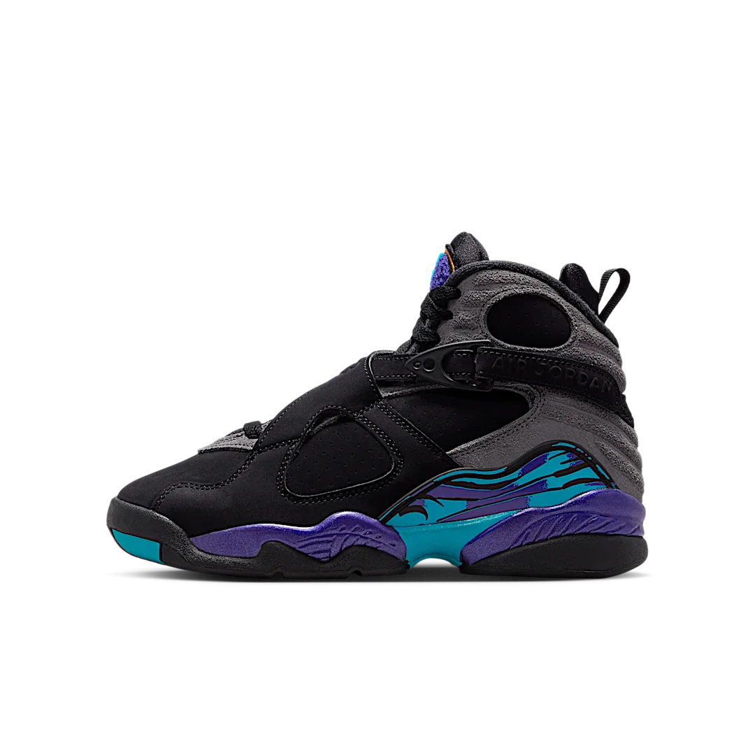 Air Jordan 8 Retro Aqua (2025), Black/True Red-Iron Grey-Bright Concord-Aquatone (305368-006)