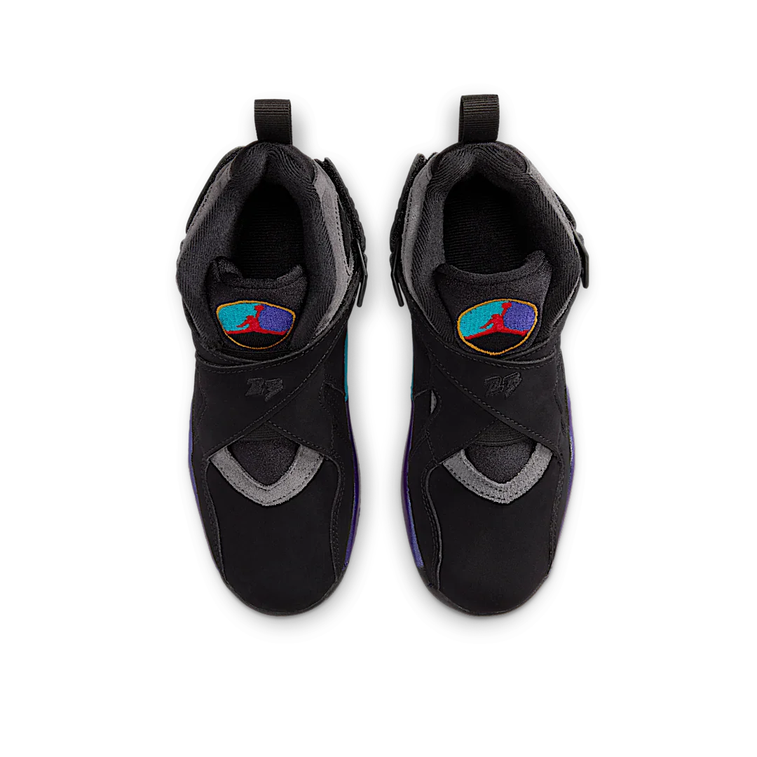 Air Jordan 8 Retro Aqua (2025) (PS), Black/True Red-Iron Grey-Bright Concord-Aquatone (305369-006)