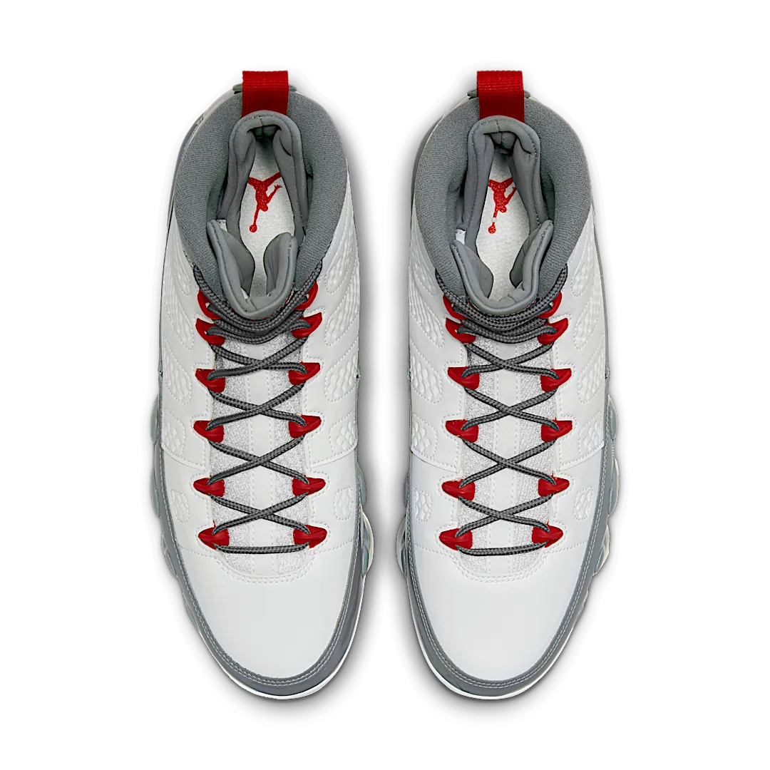 Air Jordan 9 Retro Fire Red, White/Fire Red/Cool Grey (CT8019-162)