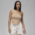 Air Jordan Asymmetrical Ribbed Tank Top Legend Medium Brown