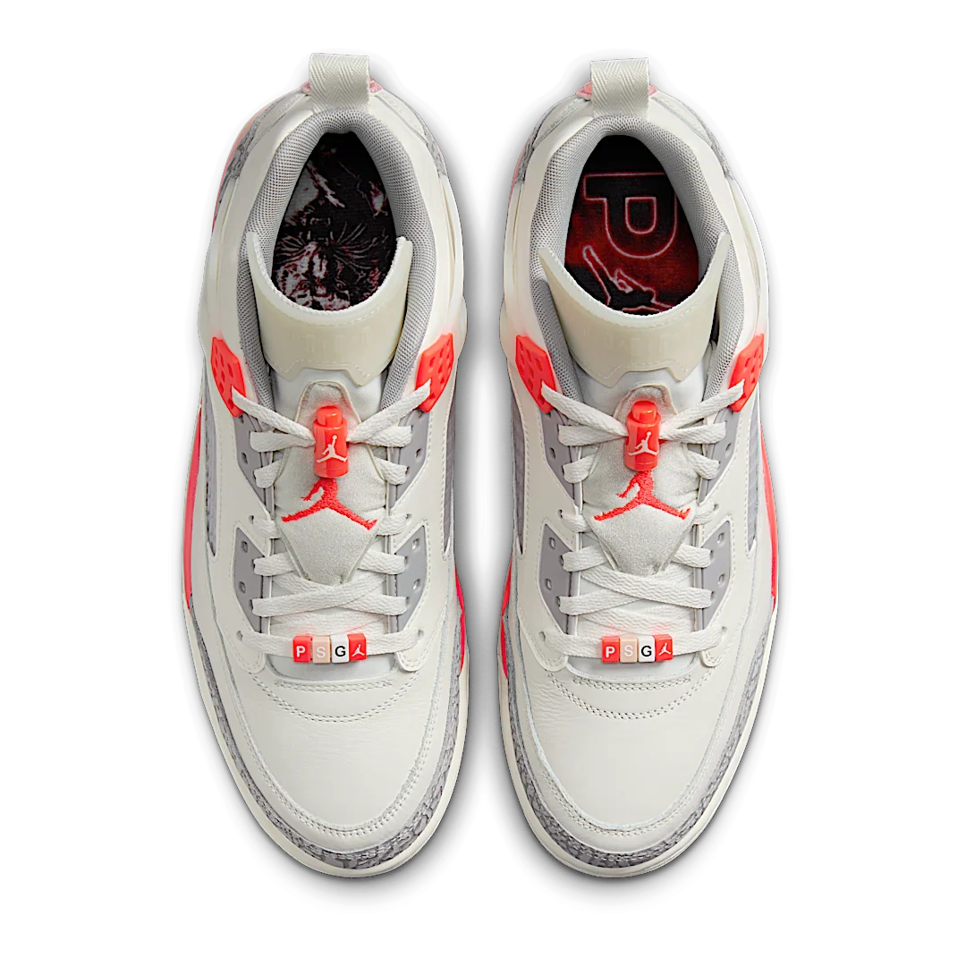 Air Jordan Spizike Low PSG Paris Saint-Germain Sail Infrared, Sail/Wolf Grey/Cement Grey/Infrared 23 (HF8827-100)