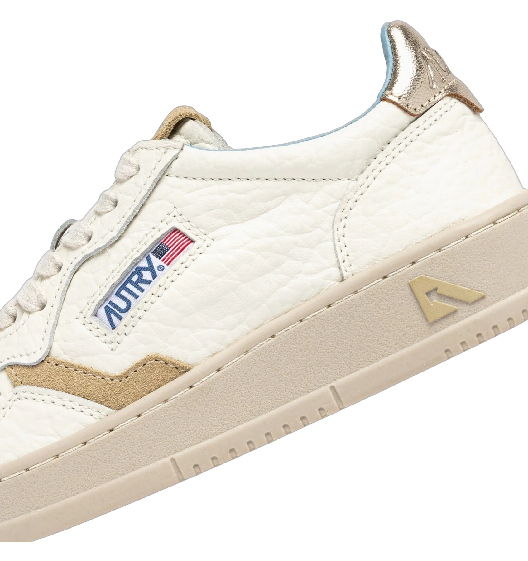 Autry Medalist Low Platinum Leather Soft Sponge