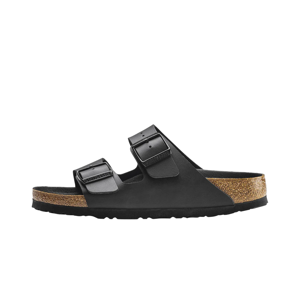 Birkenstock Arizona Birko Flor Black Black Foot Bed, Black (1019069)