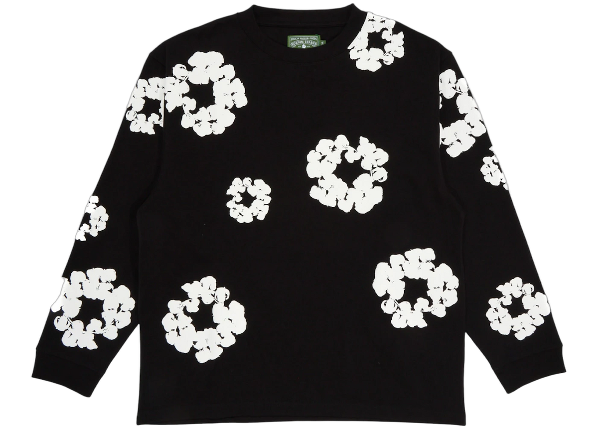 Denim Tears Long Sleeve Cotton Wreath T-shirt Black, Black (denim-tears-long-sleeve-cotton-wreath-t-shirt-black)