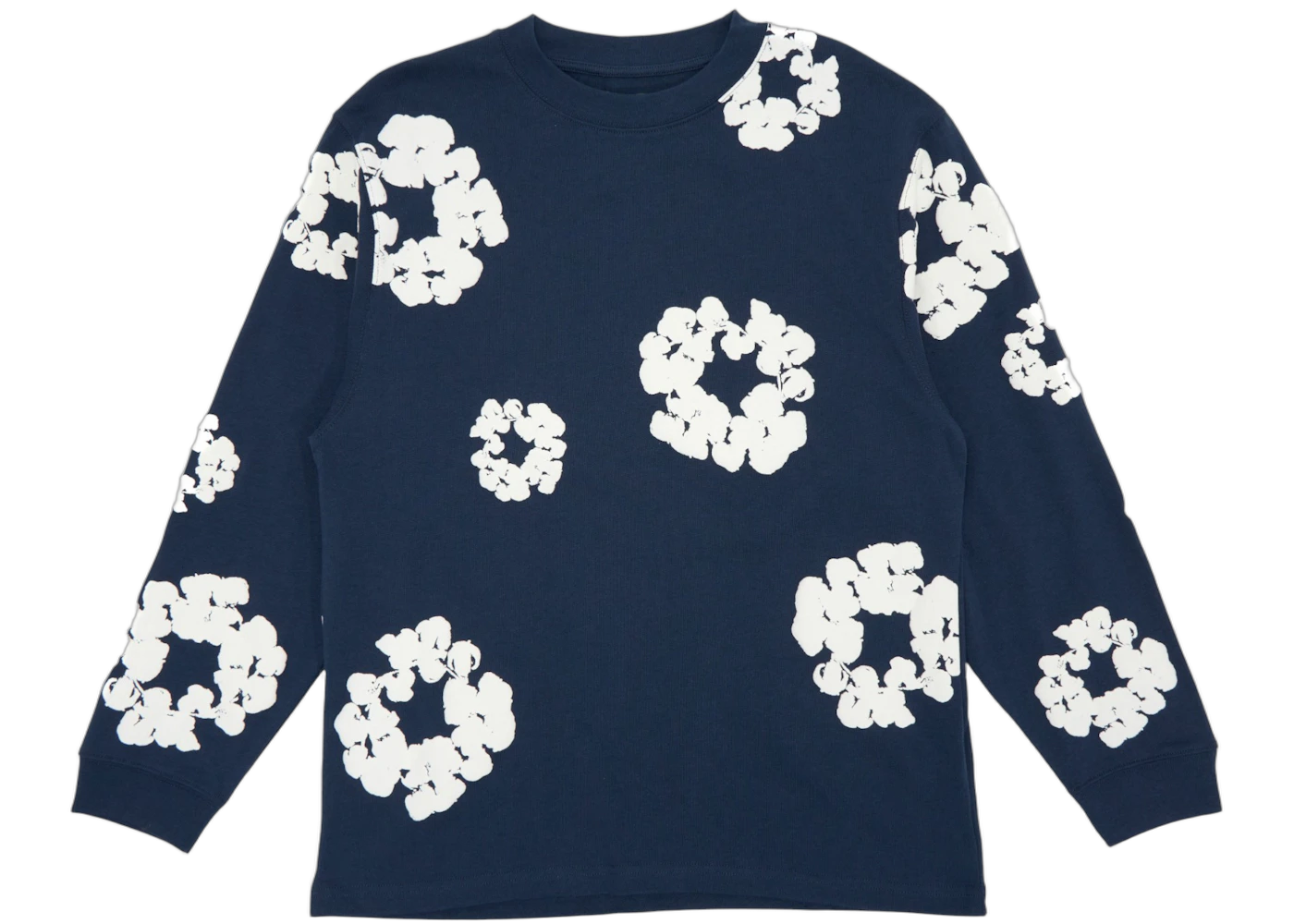 Denim Tears Long Sleeve Cotton Wreath T-shirt Navy, Navy (denim-tears-long-sleeve-cotton-wreath-t-shirt-navy)