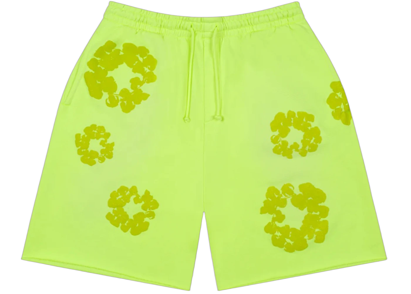 Denim Tears Mono Cotton Wreath Sweat Shorts Neon Green