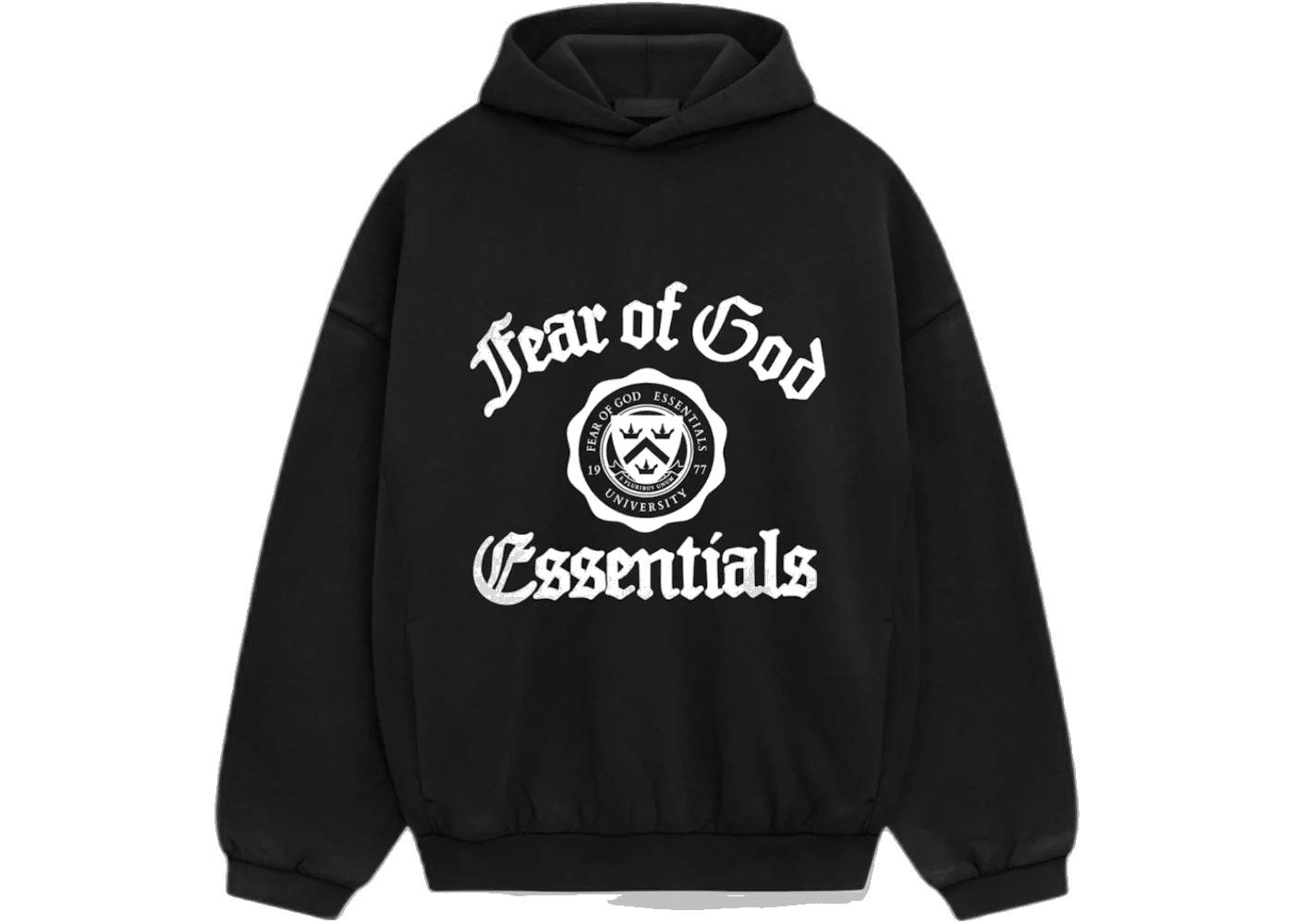 Fear of God Essentials Heavy Fleece Vintage Shrunken Hoodie Black