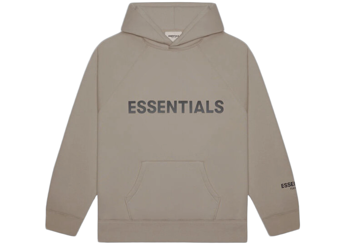 Fear of God Essentials Pullover Hoodie Applique Logo Taupe, Taupe (fear-of-god-essentials-3d-silicon-applique-pullover-hoodie-taupe)