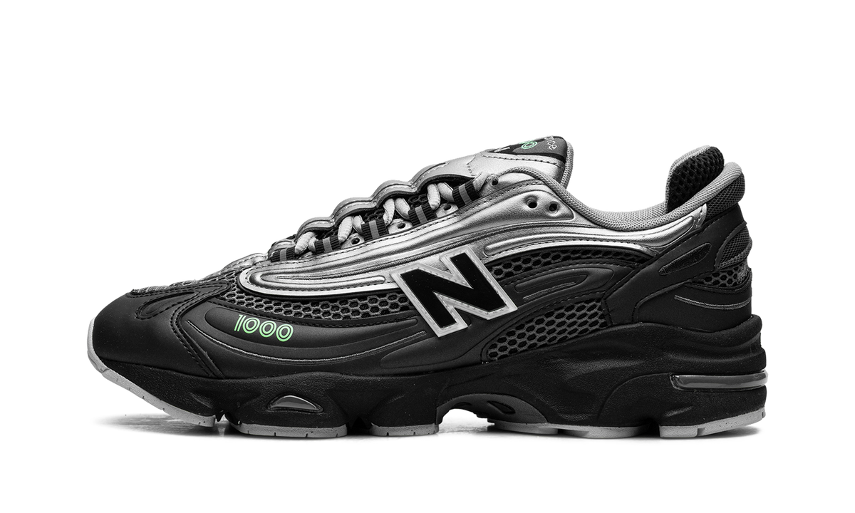 New Balance 1000 Dark Silver Metallic Lime Leaf