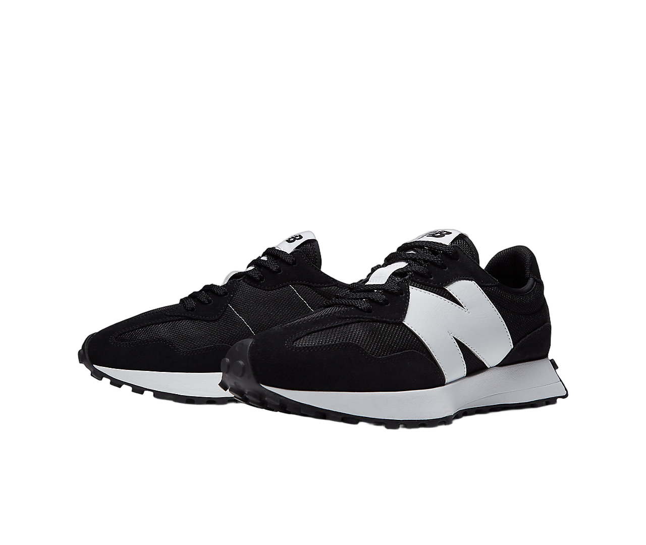 New Balance 327 Black White N Logo - Sneak