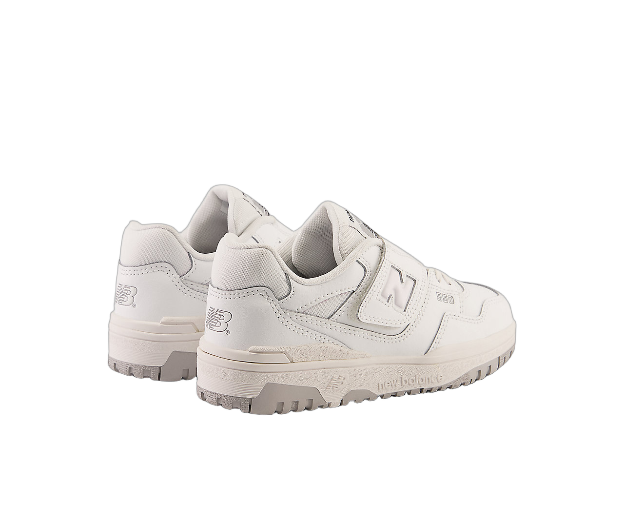 New Balance 550 Bungee Lace Top Strap White Grey, White/Grey (PHB550PB)