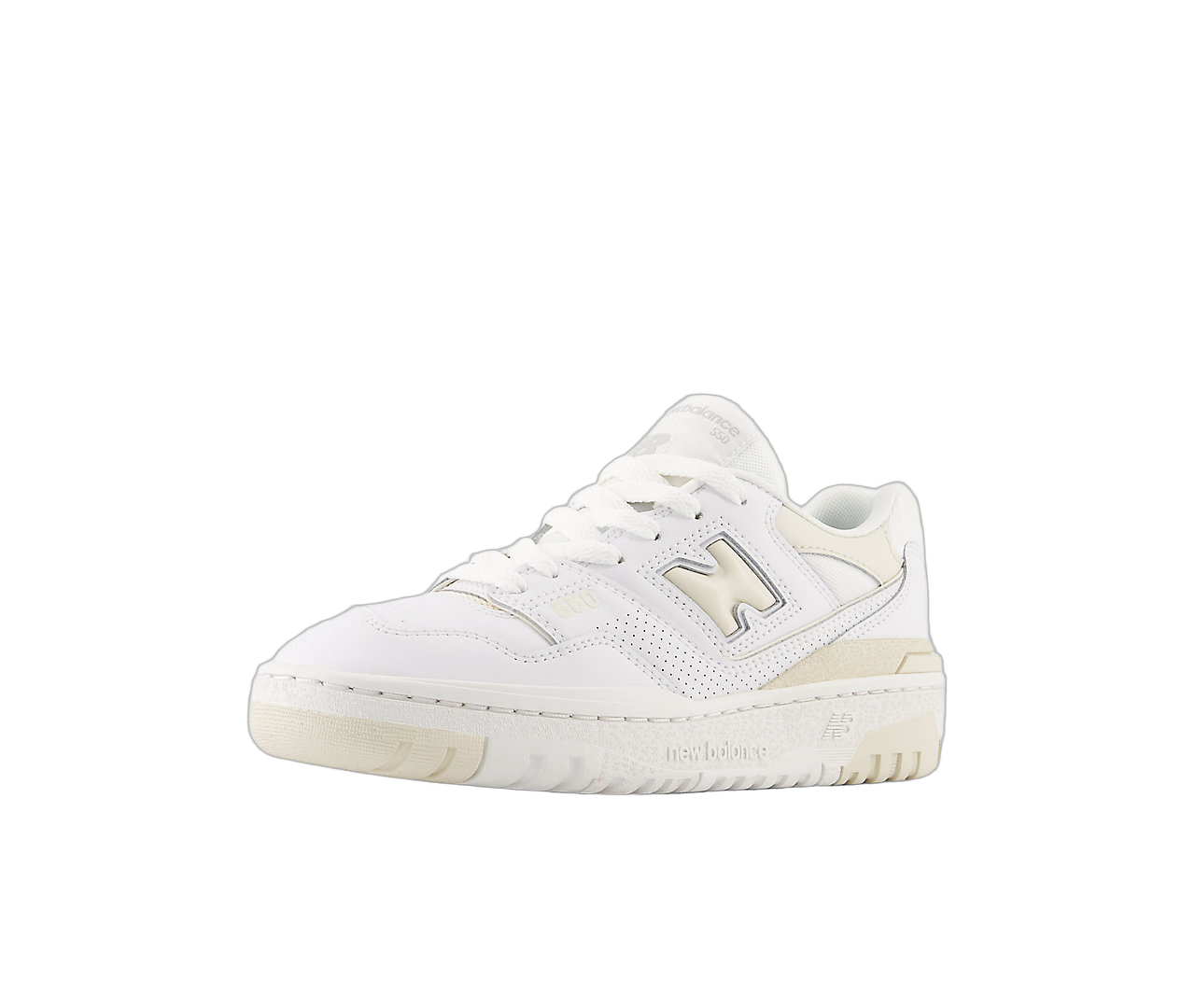 New Balance 550 White Cream Leather, White/Cream (GSB550BK)