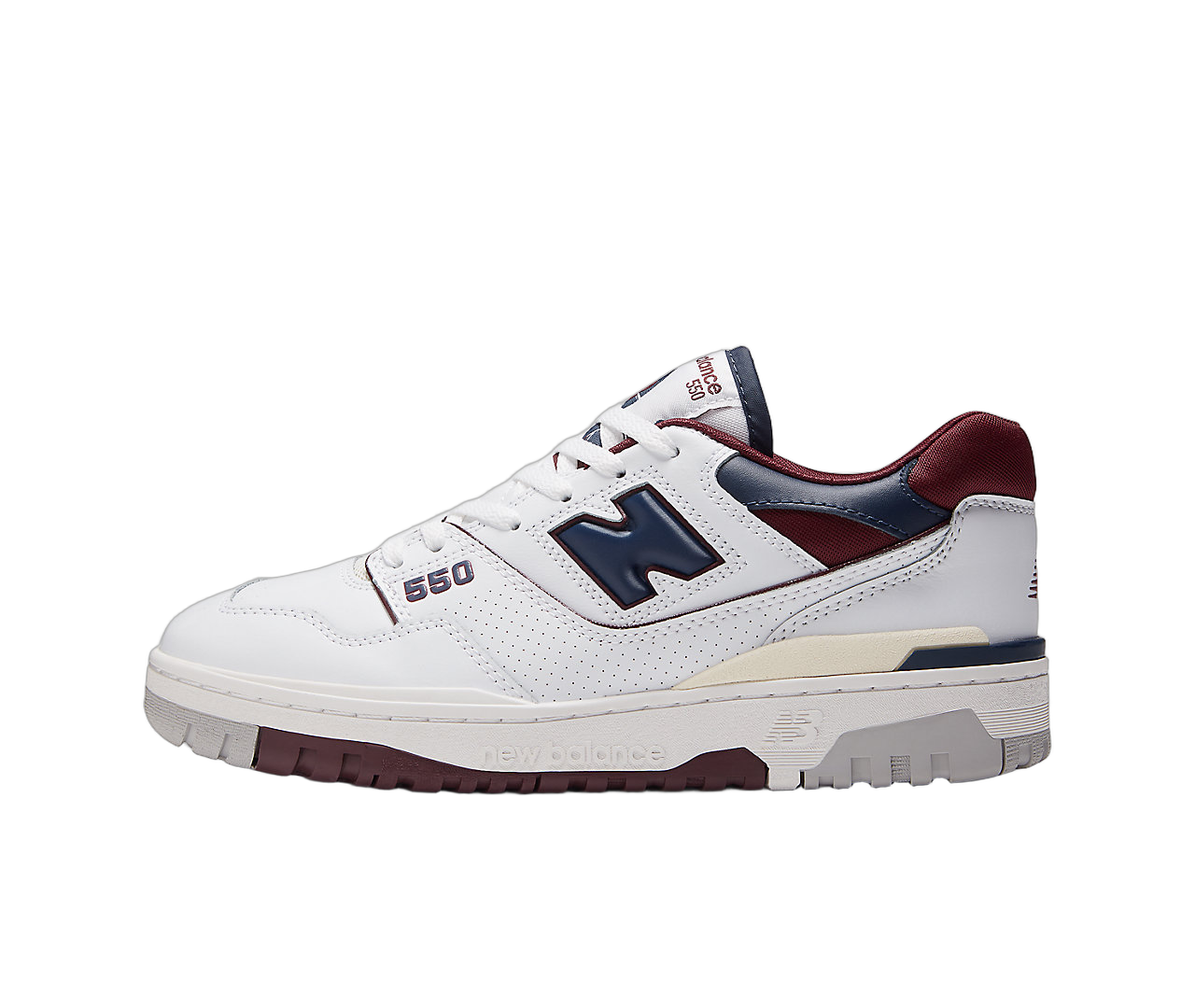 New Balance 550 White Navy NB Burgundy, White/Navy/NB Burgundy (BB550NCD)