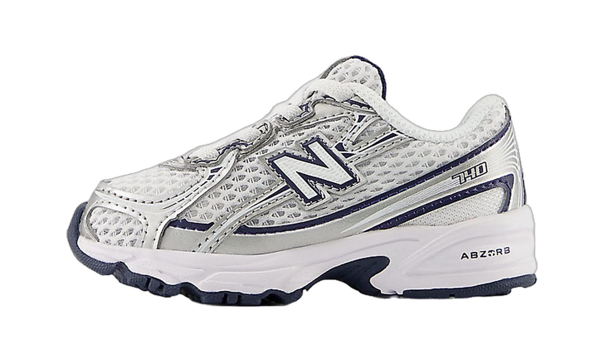 New Balance 740 Bungee Lace White Navy Silver (TD)