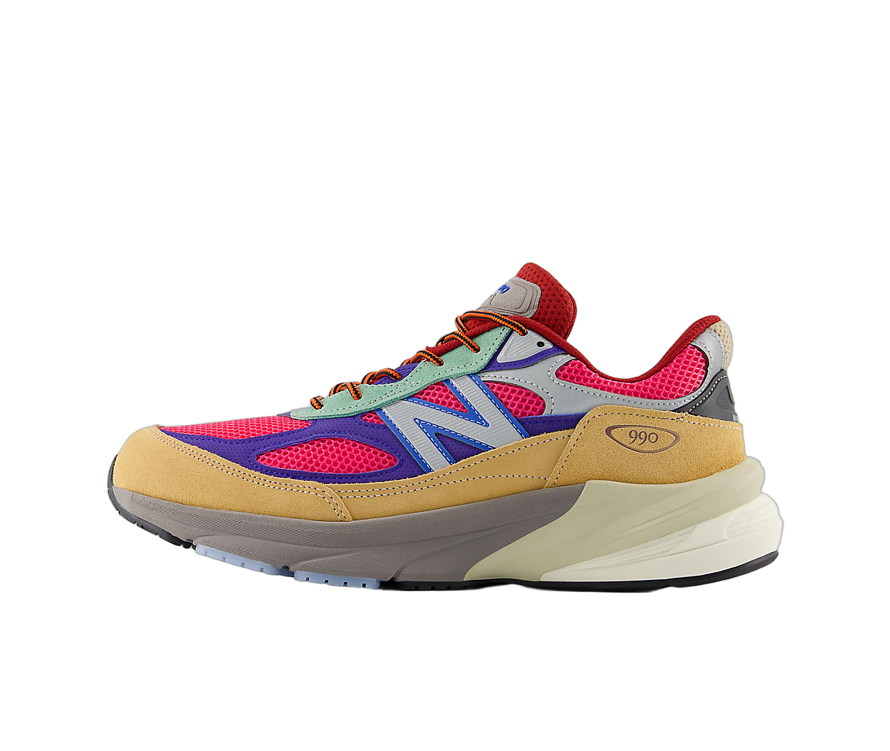 New Balance 990v6 MiUSA Action Bronson Ainôzama, Beige/Purple/Pink (U990AT6)