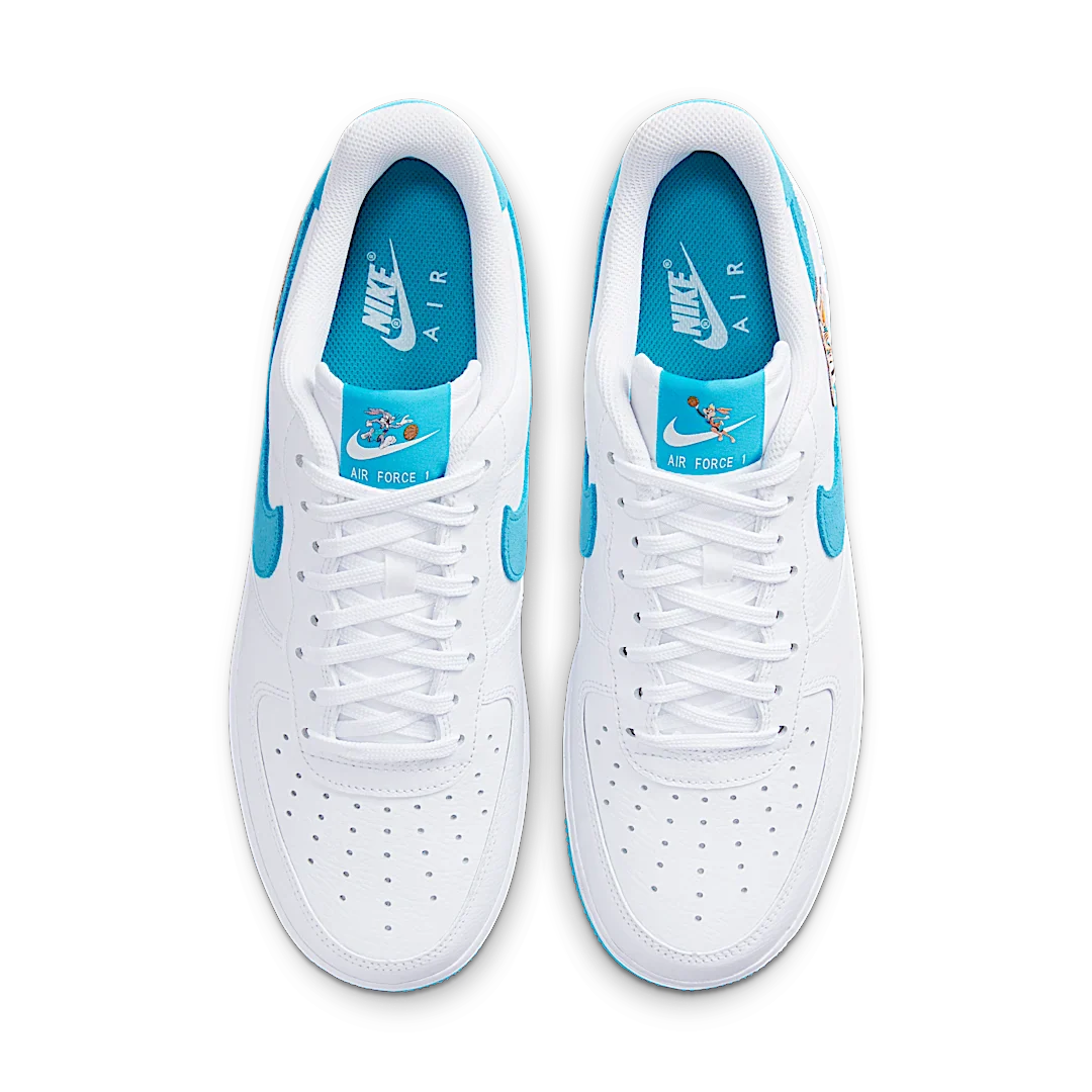 Space Jam x Nike Air Force 1 07 Low Hare, White/Light Blue Fury/White (DJ7998-100 / DM3353-100)