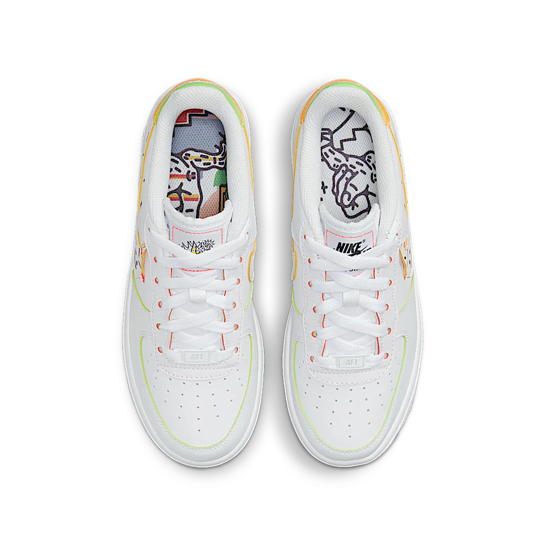 Nike Air Force 1 Low Kids Drawing, White/Multi (DV1366-111)