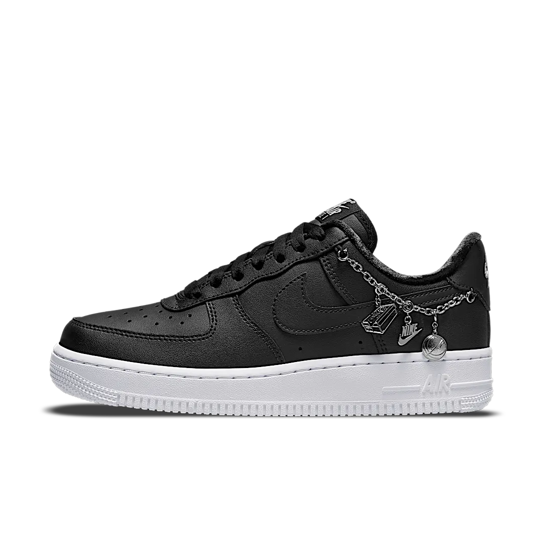 Nike Air Force 1 Low LX Black Pendant, Black/Black-Metallic Silver (DD1525-001)