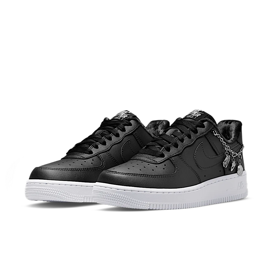Nike Air Force 1 Low LX Black Pendant, Black/Black-Metallic Silver (DD1525-001)