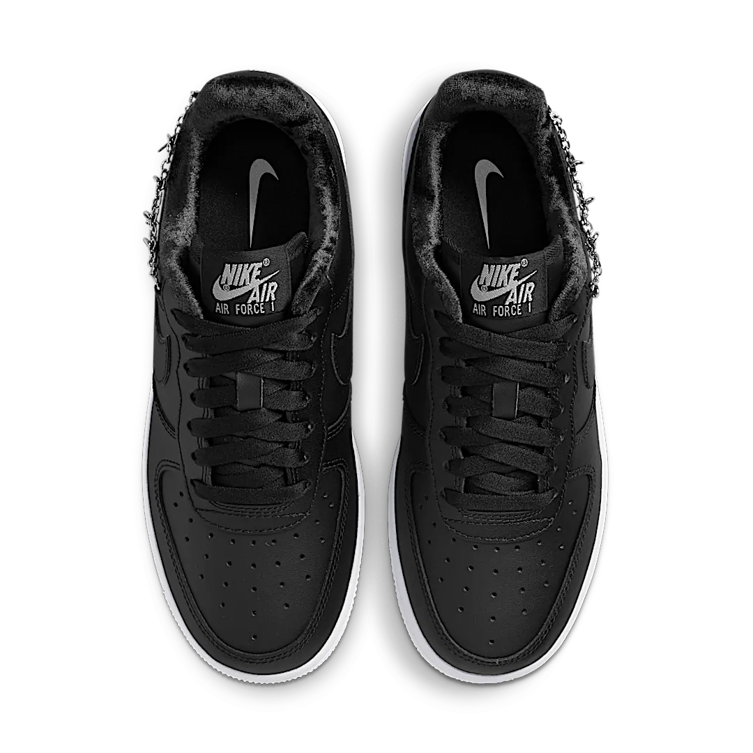 Nike Air Force 1 Low LX Black Pendant, Black/Black-Metallic Silver (DD1525-001)