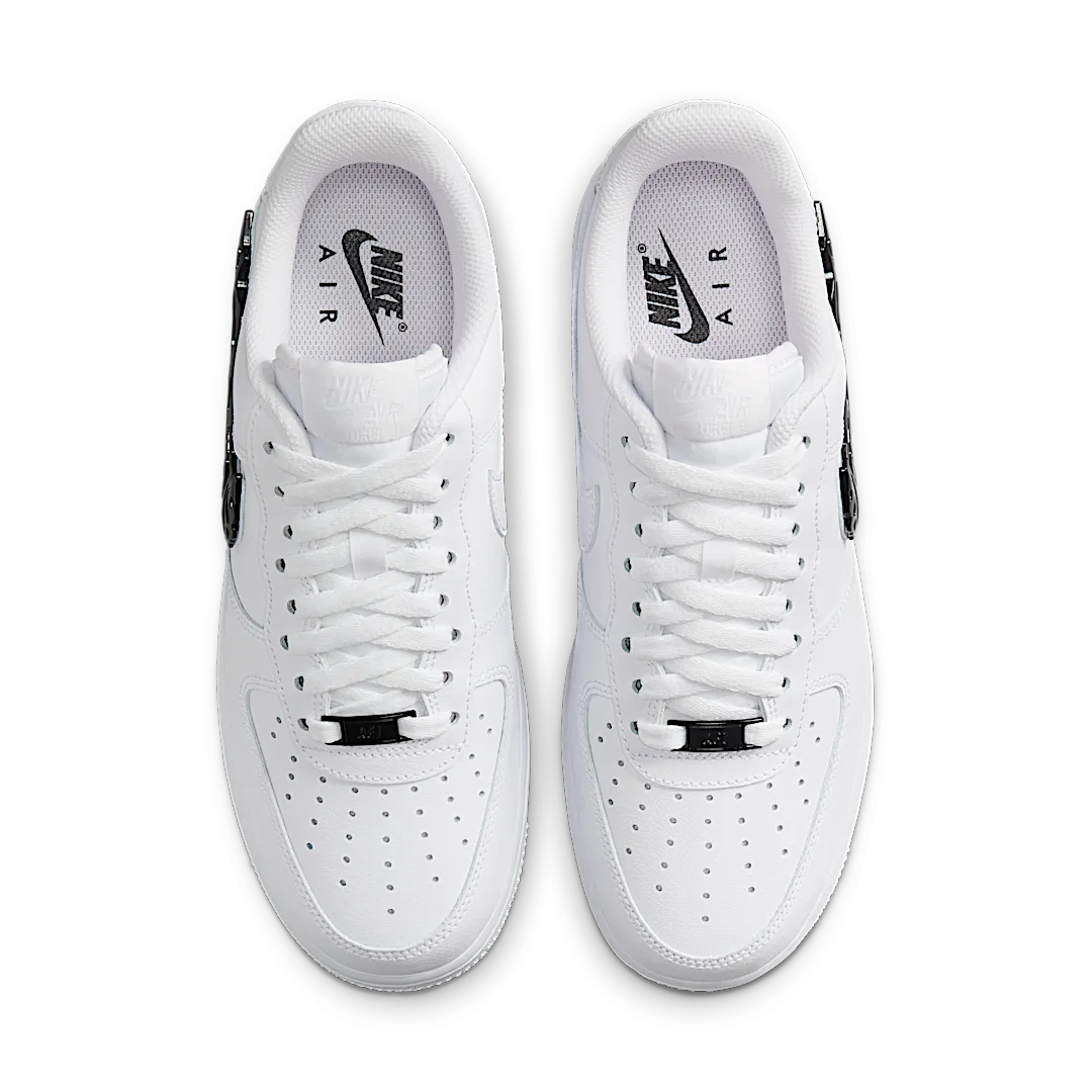 Nike Air Force 1 Low Liquid Metal Swoosh, White/Black (IF1686-101)