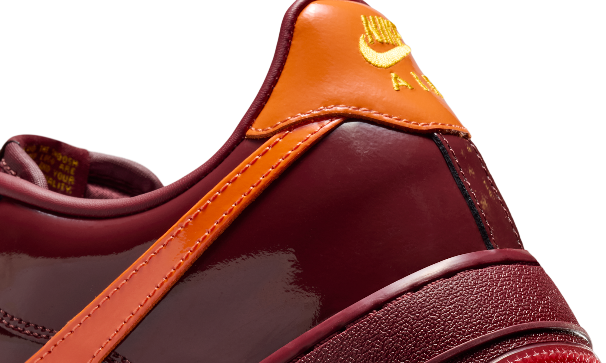 Nike Air Force 1 Low Patent Leather Dark Team Red Safety Orange