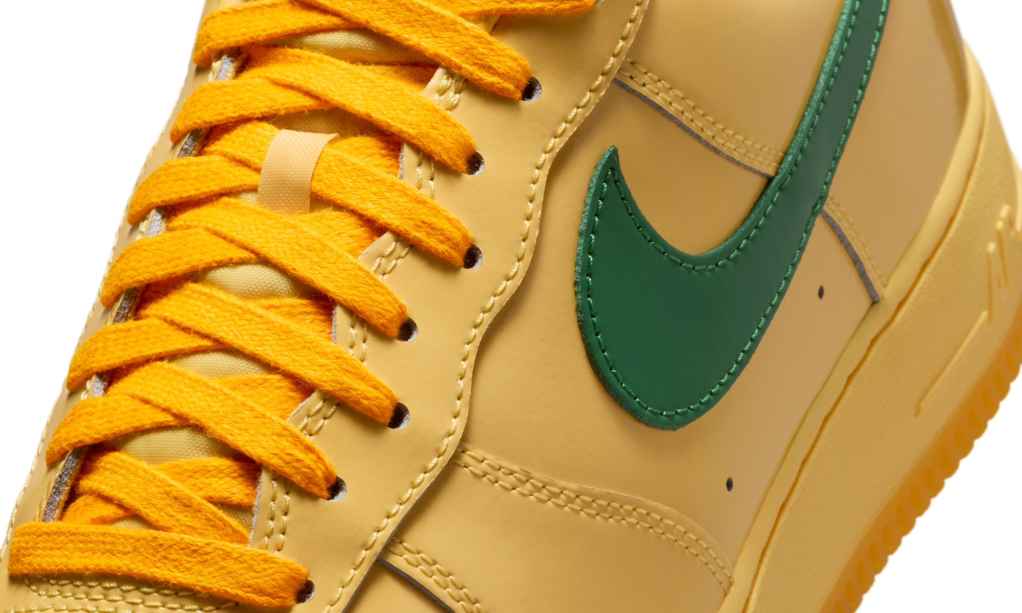 Nike Air Force 1 Low Patent Leather Topaz Gold Pine Green
